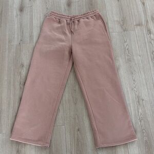 Wide-Leg Track Pants in Dusty Rose